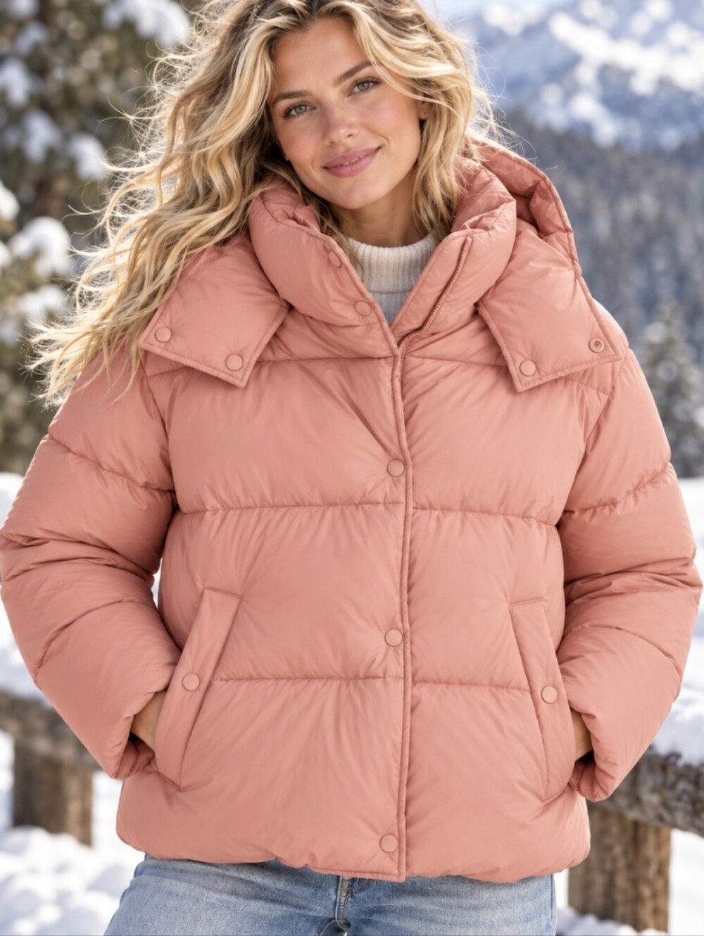 J. Crew Flurry Puffer Jacket  Coat PrimaLoft Rose Pink Hooded Full Zip Size XL